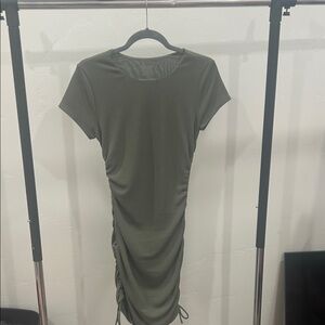 Olive Green Ruched Dress